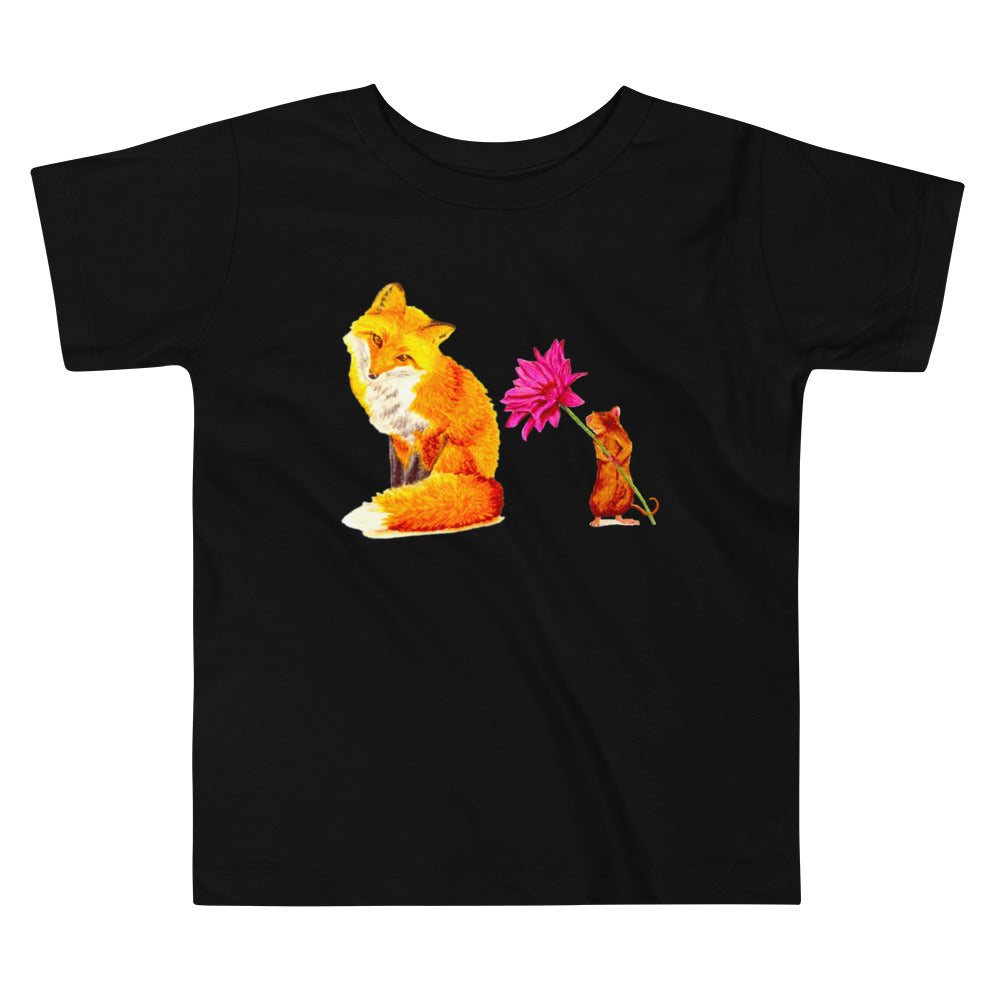 Fox and Mouse Toddler Short Sleeve Tee T-shirt Indie Darling Design 