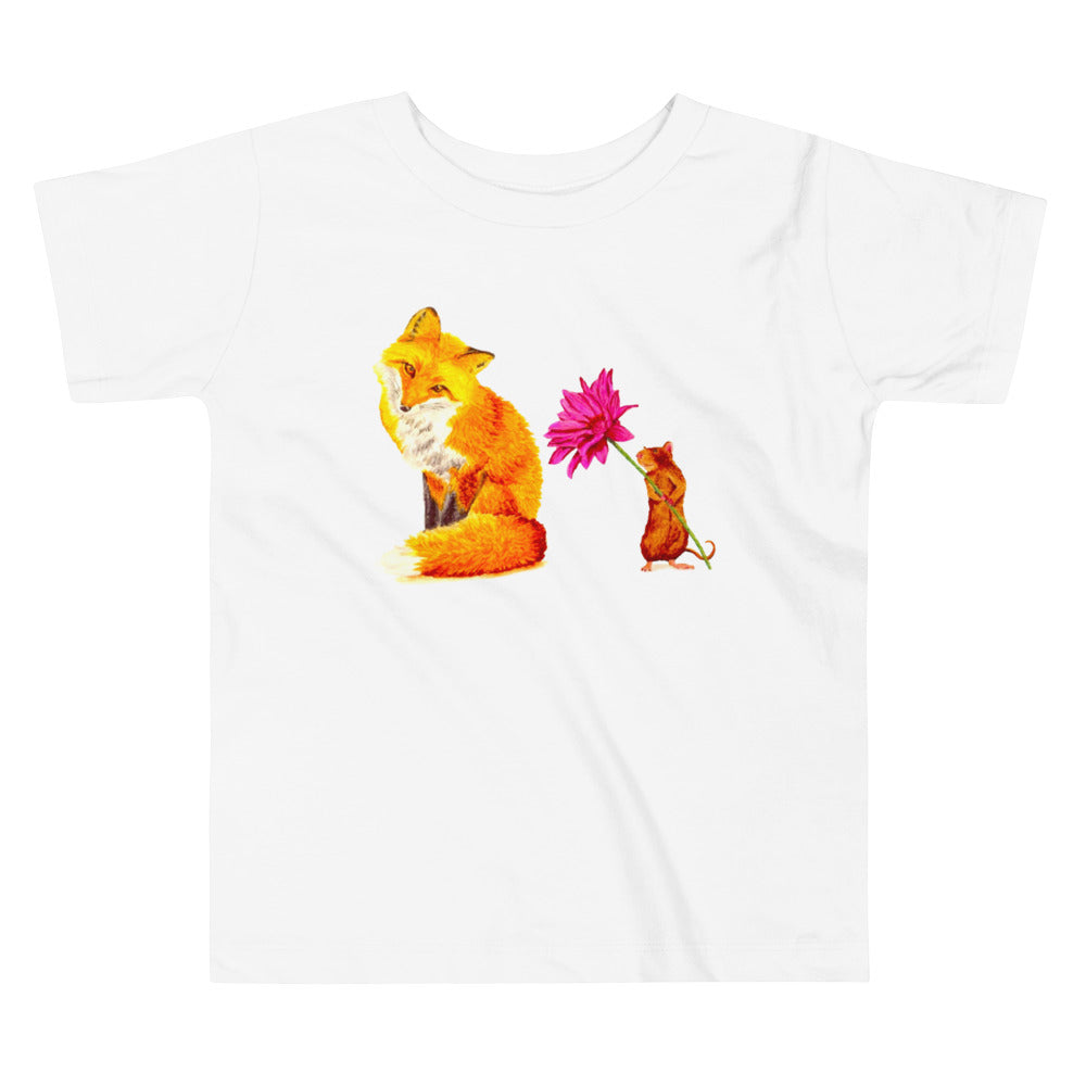 Fox and Mouse Toddler Short Sleeve Tee T-shirt Indie Darling Design 