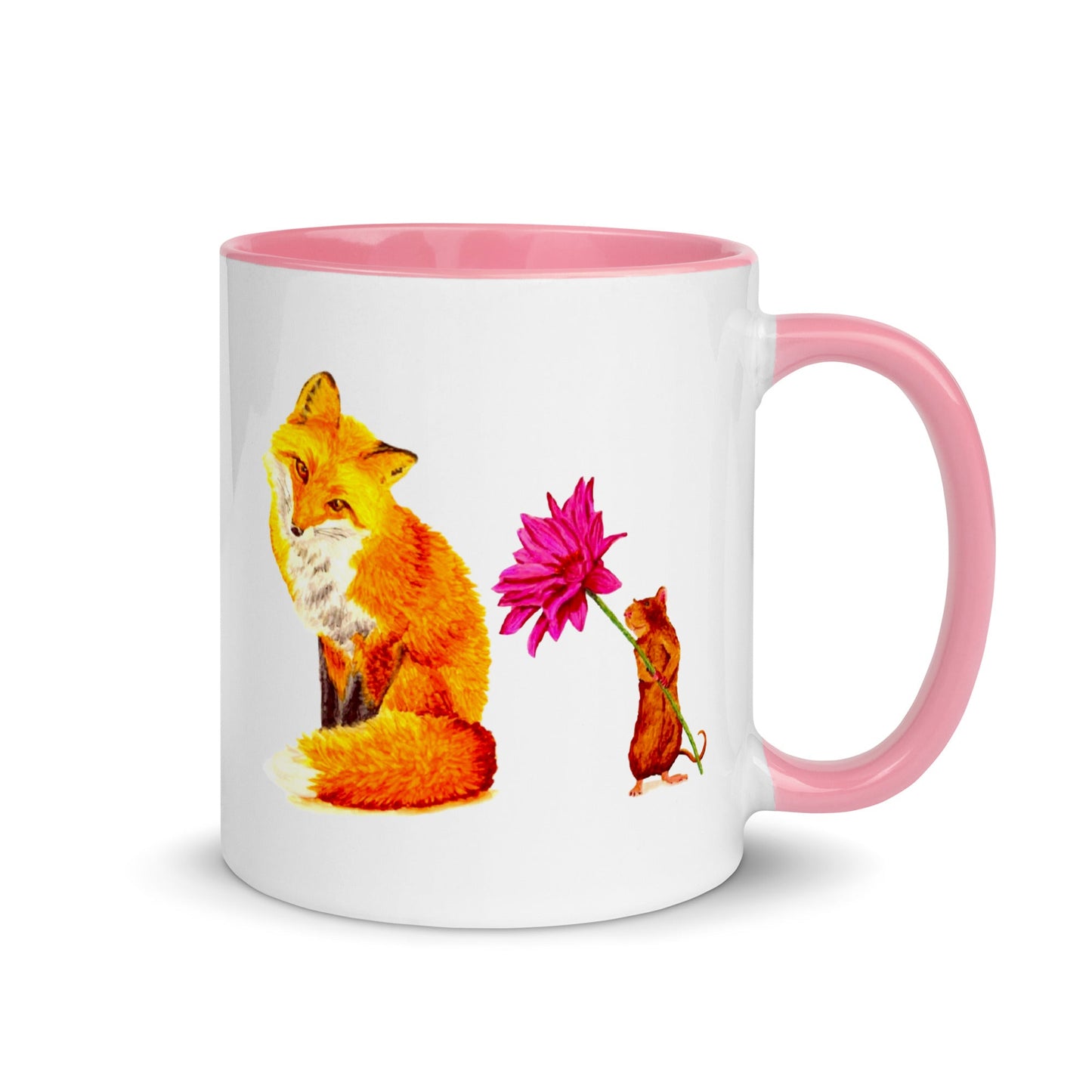 Fox and Mouse Two-Tone Mug Mugs Indie Darling Design 