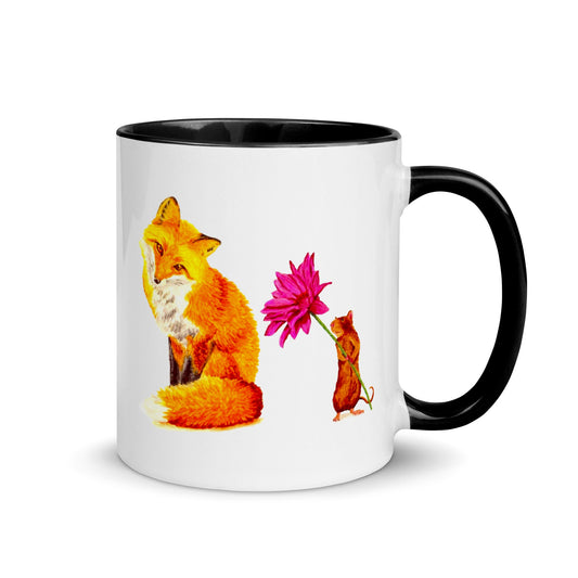 Fox and Mouse Two-Tone Mug Mugs Indie Darling Design 