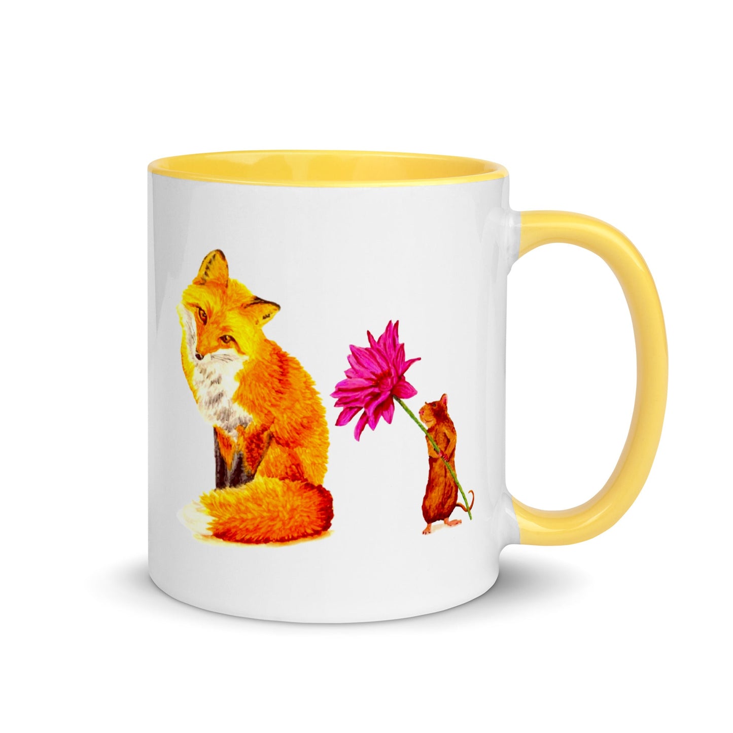 Fox and Mouse Two-Tone Mug Mugs Indie Darling Design 