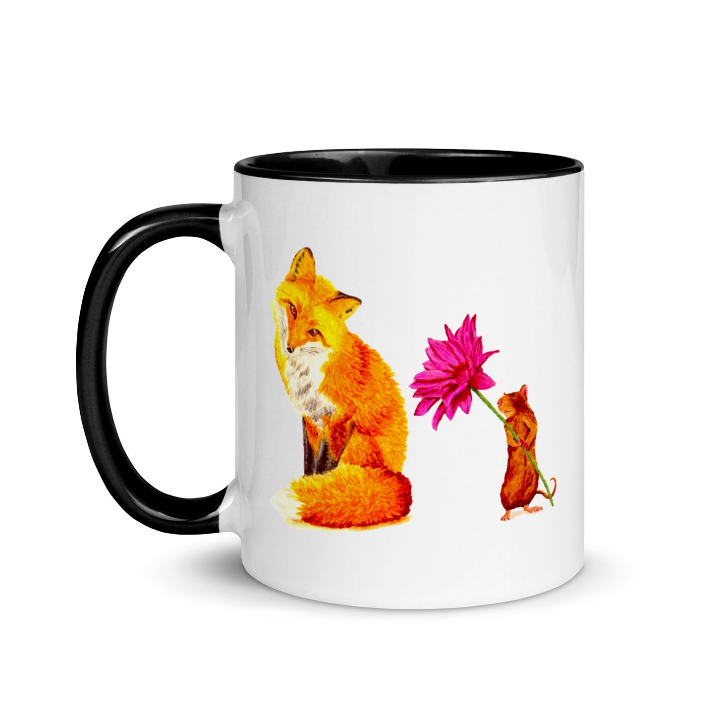 Fox and Mouse Two-Tone Mug Mugs Indie Darling Design 