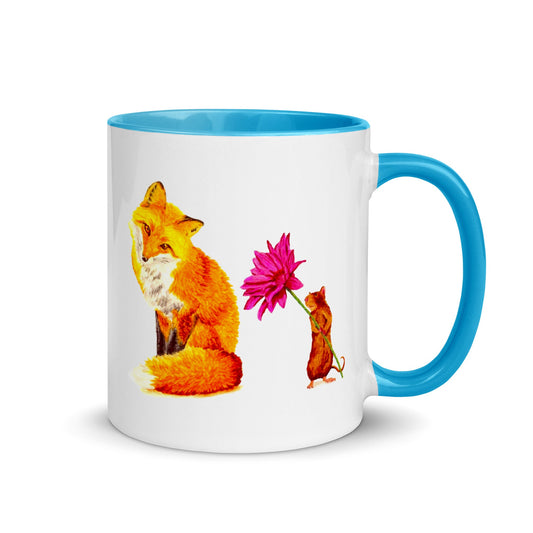 Fox and Mouse Two-Tone Mug Mugs Indie Darling Design 