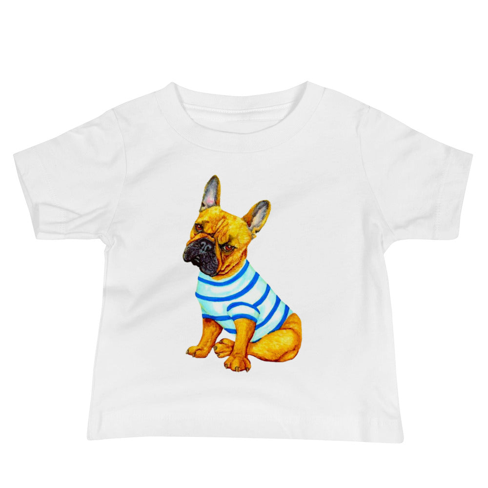 French Bulldog Baby Jersey Short Sleeve Tee T-shirt Indie Darling Design White 6-12m 