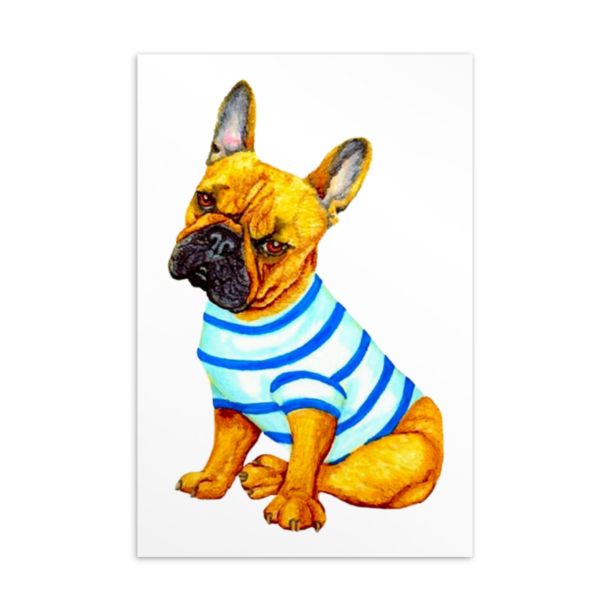 French Bulldog Illustrated Flat Card Greeting & Note Cards Indie Darling Design 