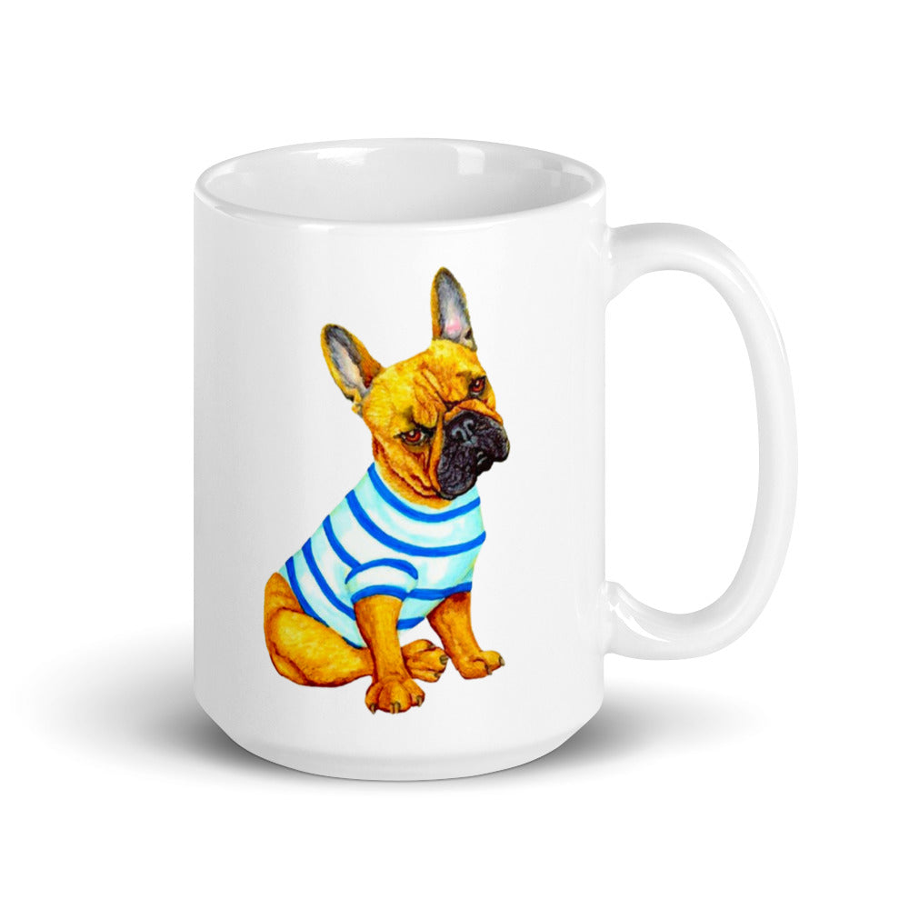 French Bulldog White Glossy Mug Mugs Indie Darling Design 