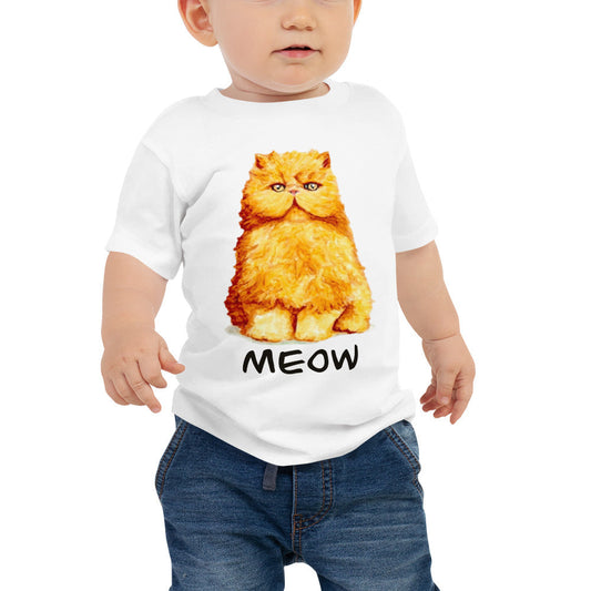 Orange Persian Cat Baby Jersey Short Sleeve Tee Baby & Toddler Tops Indie Darling Design 