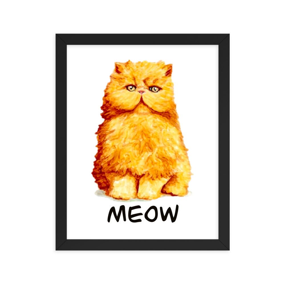 Orange Persian Cat Framed Poster Posters, Prints, & Visual Artwork Indie Darling Design 