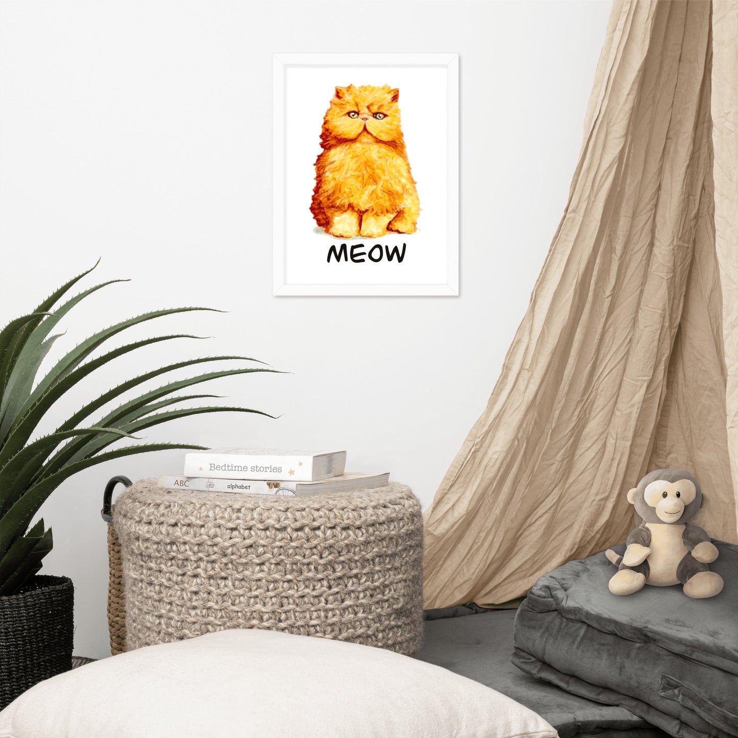 Orange Persian Cat Framed Poster Posters, Prints, & Visual Artwork Indie Darling Design 