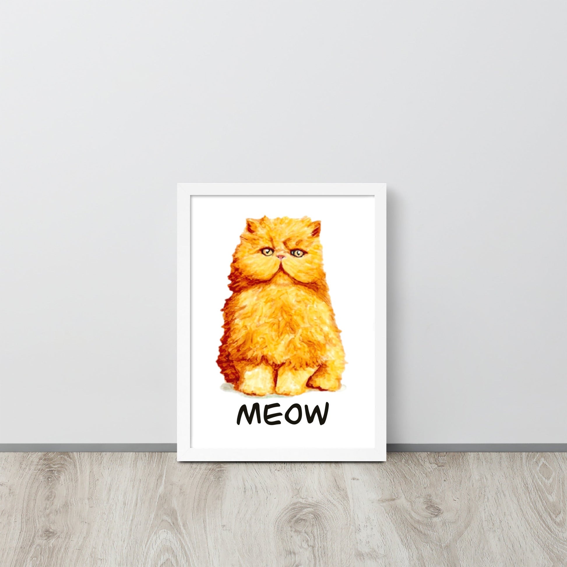 Orange Persian Cat Framed Poster Posters, Prints, & Visual Artwork Indie Darling Design 