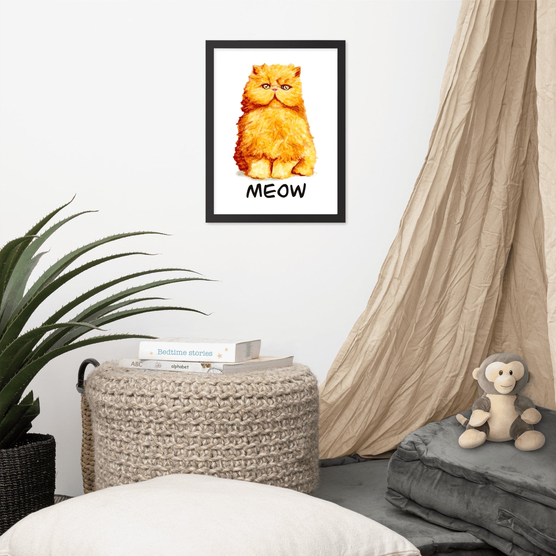 Orange Persian Cat Framed Poster Posters, Prints, & Visual Artwork Indie Darling Design 