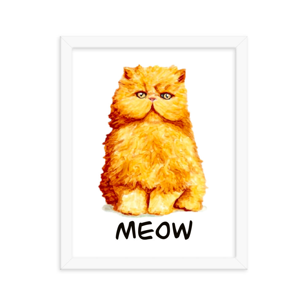 Orange Persian Cat Framed Poster Posters, Prints, & Visual Artwork Indie Darling Design 