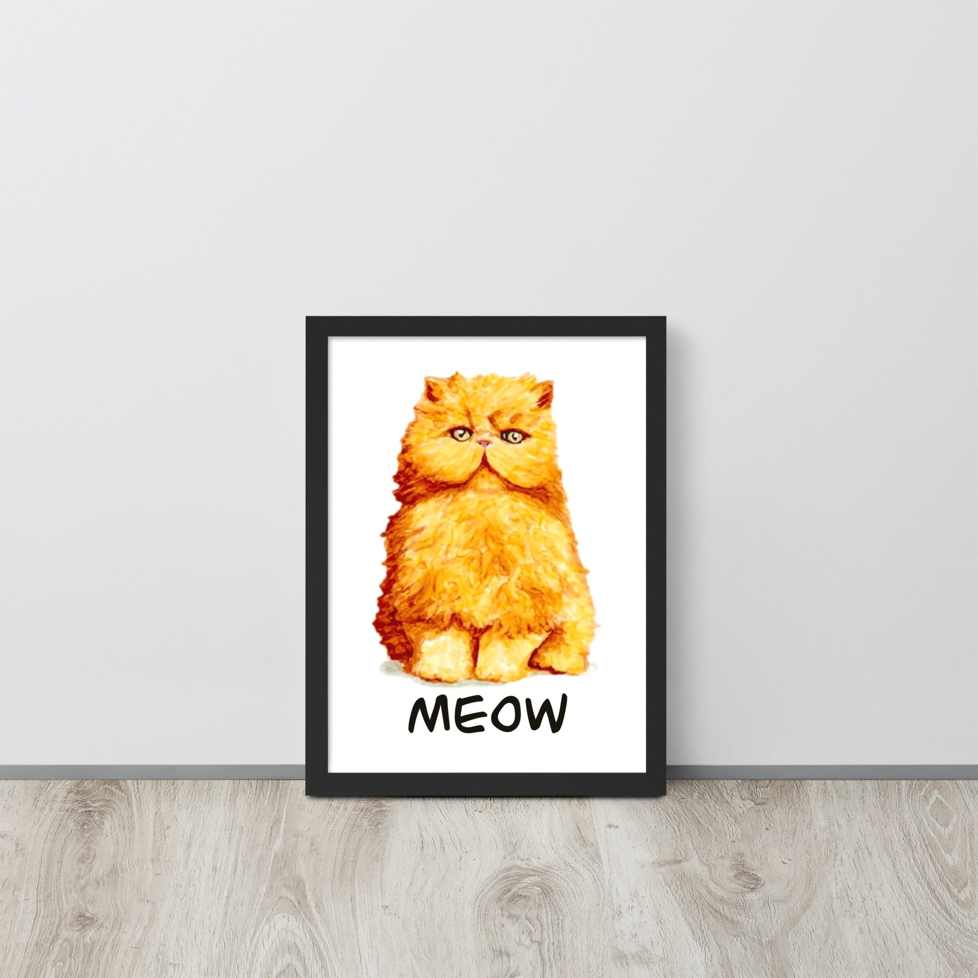 Orange Persian Cat Framed Poster Posters, Prints, & Visual Artwork Indie Darling Design 