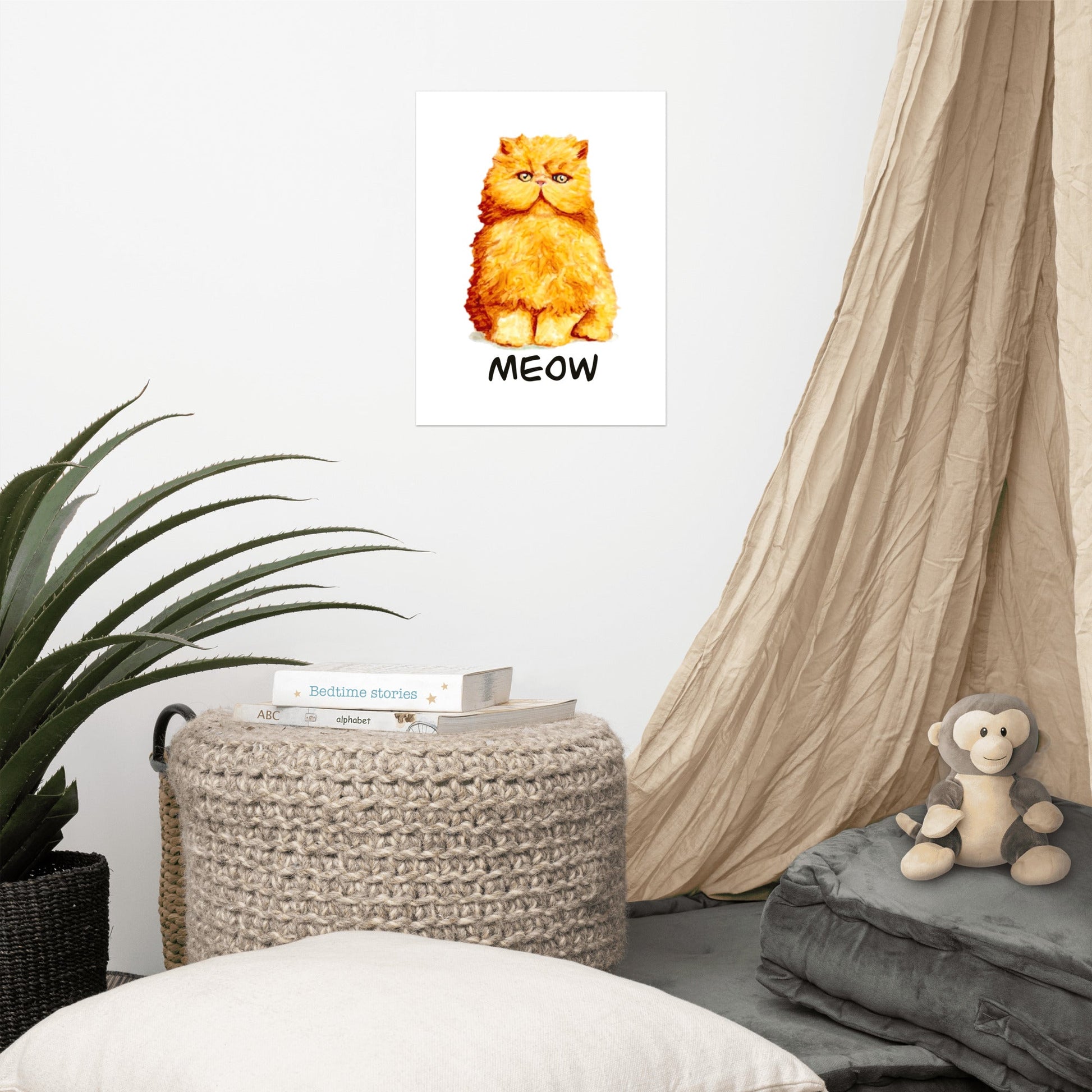 Orange Persian Cat Poster Print without Frame Posters, Prints, & Visual Artwork Indie Darling Design 