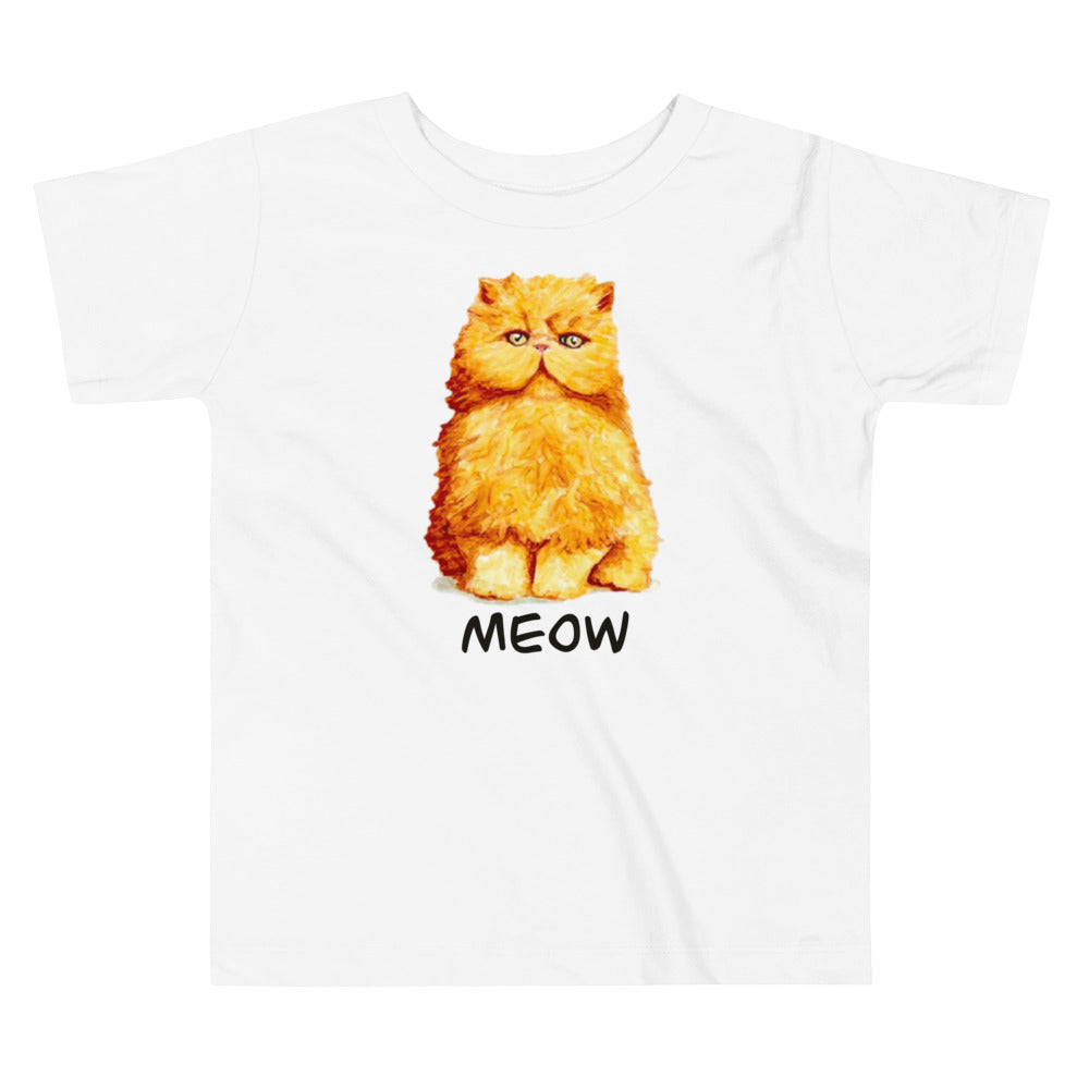 Orange Persian Cat Toddler Short Sleeve Tee T-shirt Indie Darling Design 