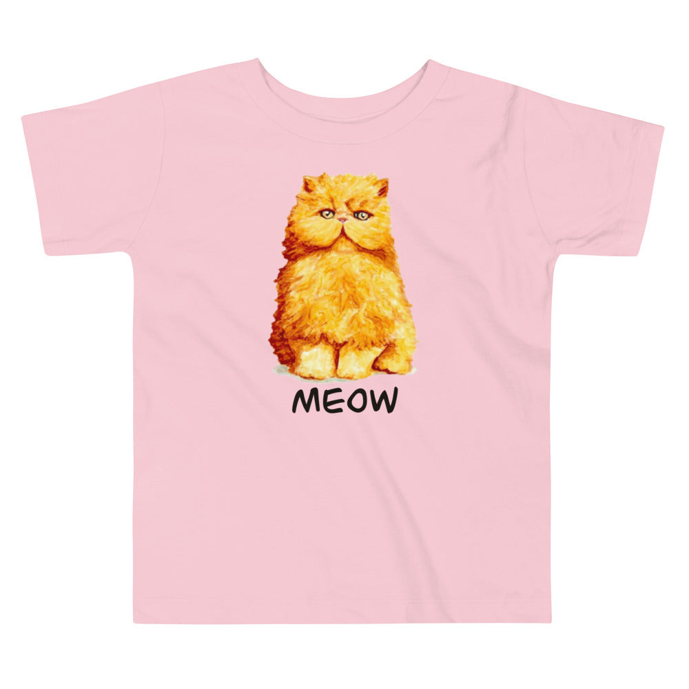 Orange Persian Cat Toddler Short Sleeve Tee T-shirt Indie Darling Design 