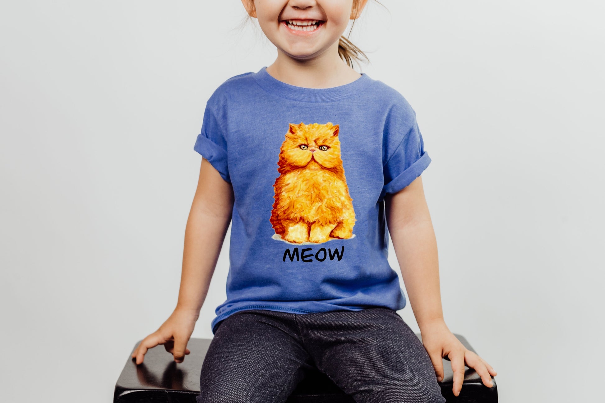 Orange Persian Cat Toddler Short Sleeve Tee T-shirt Indie Darling Design 