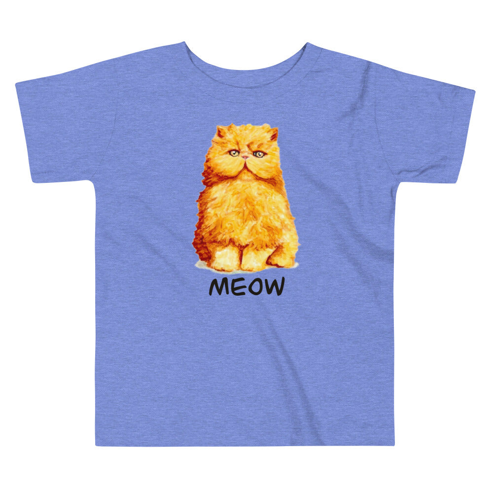 Orange Persian Cat Toddler Short Sleeve Tee T-shirt Indie Darling Design 