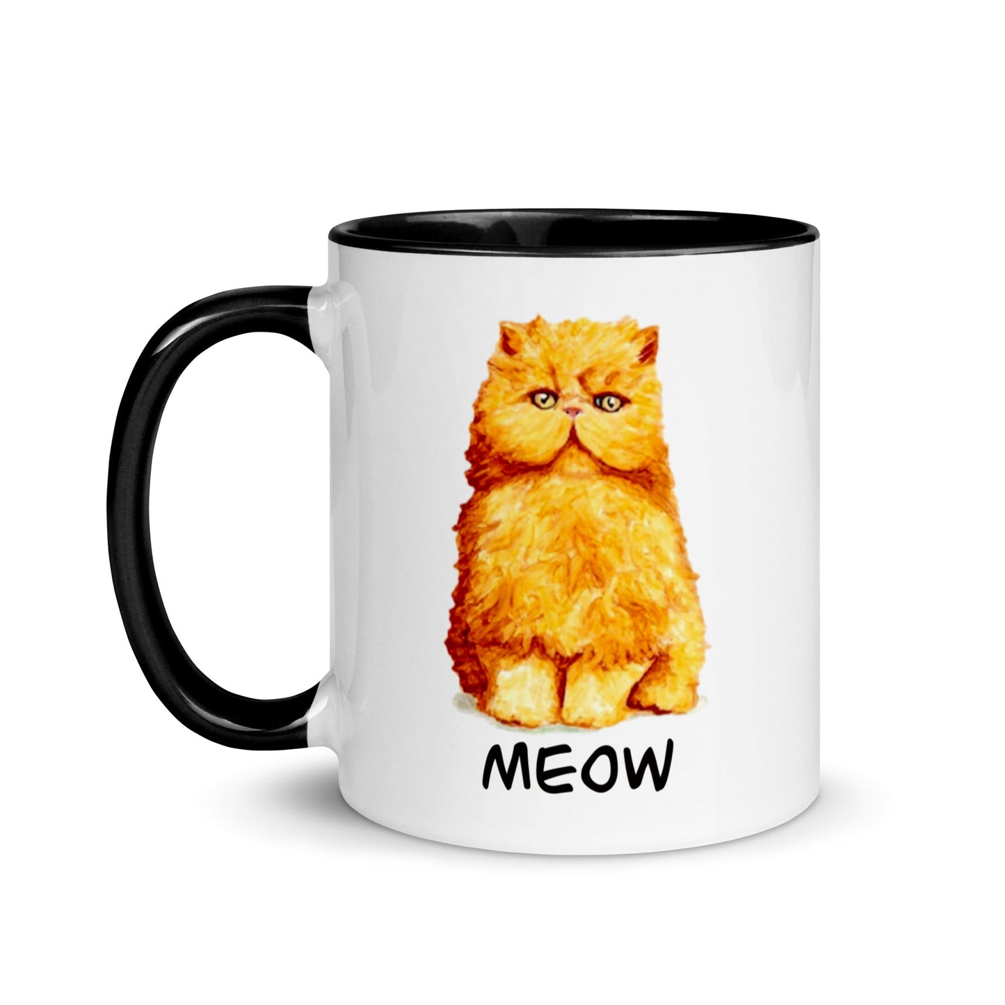 Orange Persian Cat Two-Tone Mug Mugs Indie Darling Design 