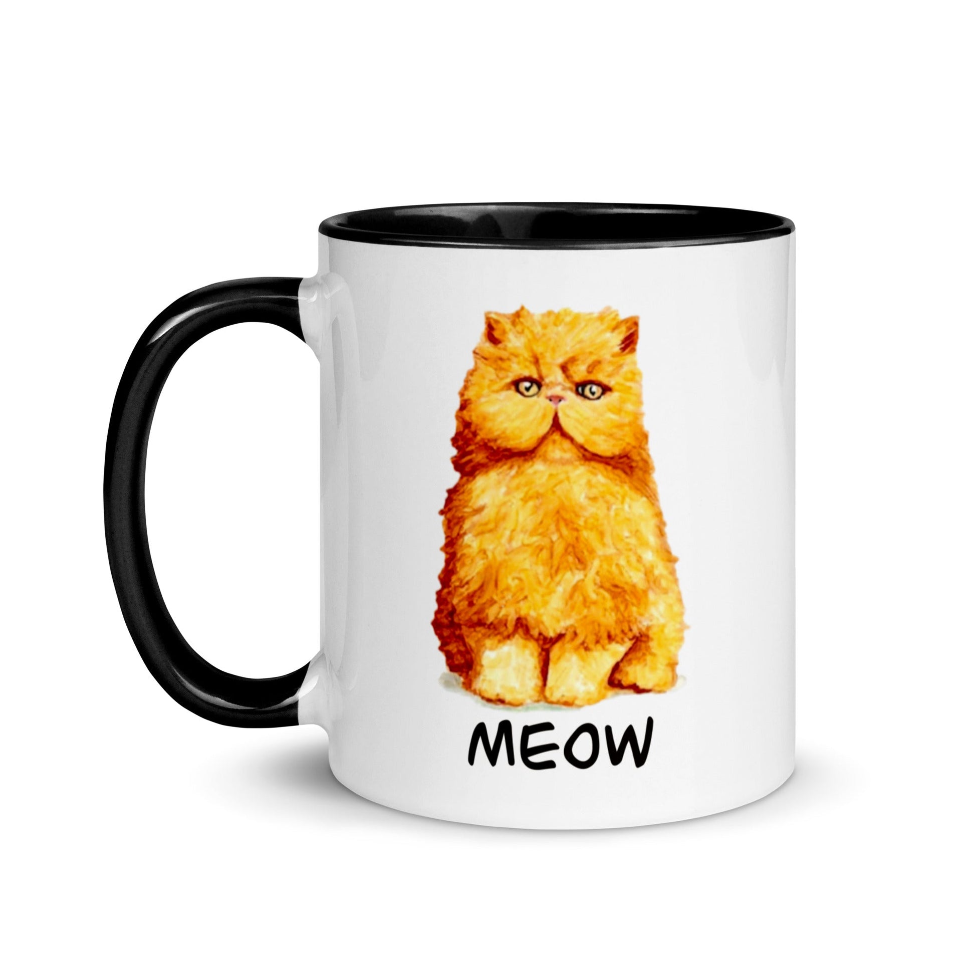 Orange Persian Cat Two-Tone Mug Mugs Indie Darling Design 