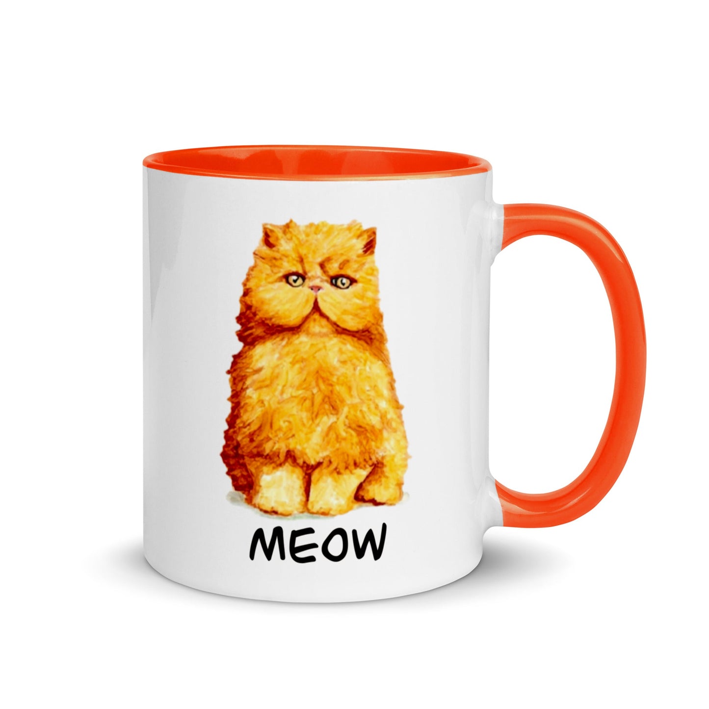 Orange Persian Cat Two-Tone Mug Mugs Indie Darling Design 