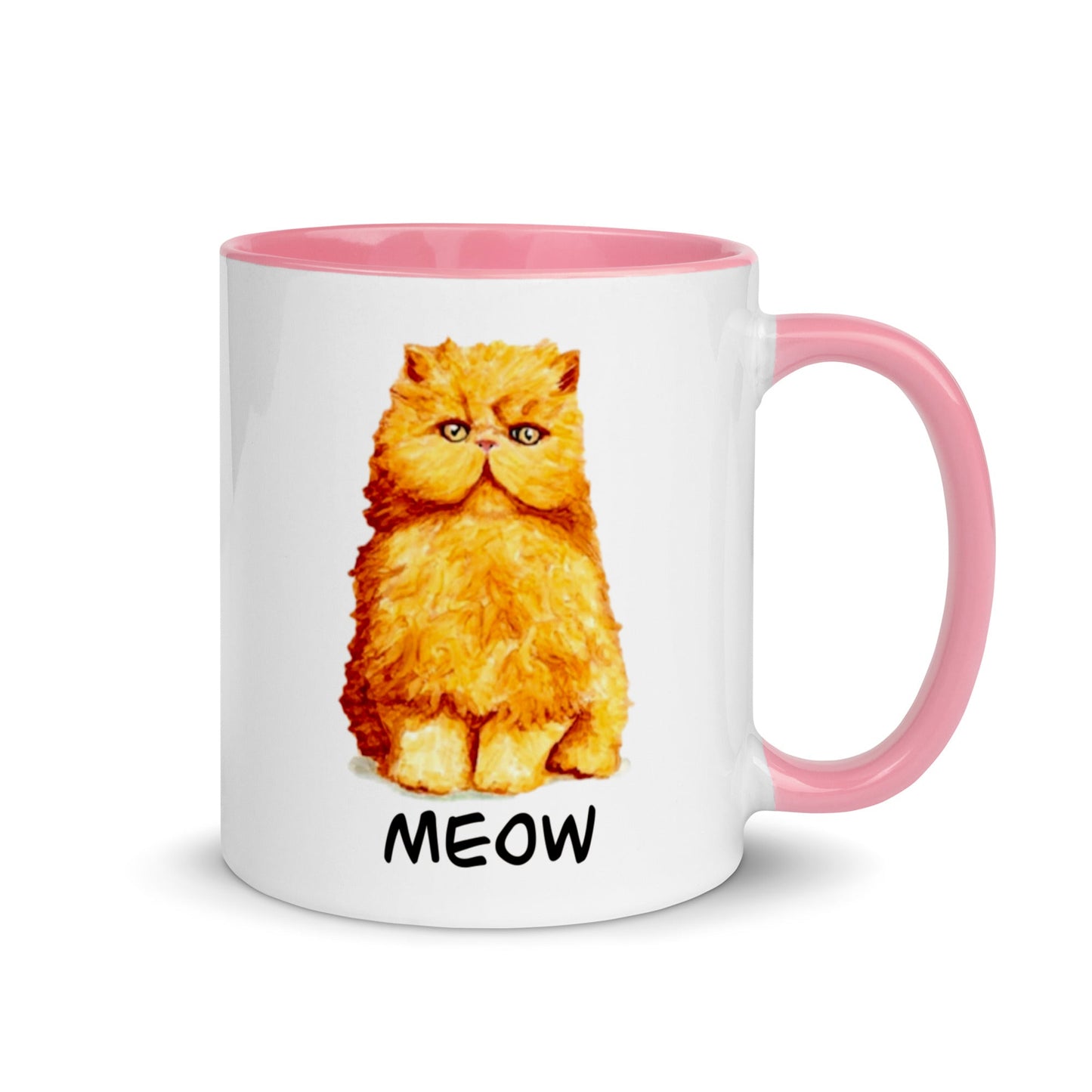 Orange Persian Cat Two-Tone Mug Mugs Indie Darling Design 