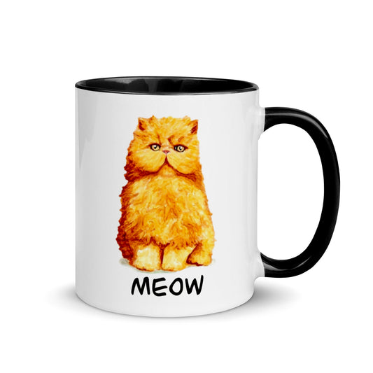 Orange Persian Cat Two-Tone Mug Mugs Indie Darling Design 