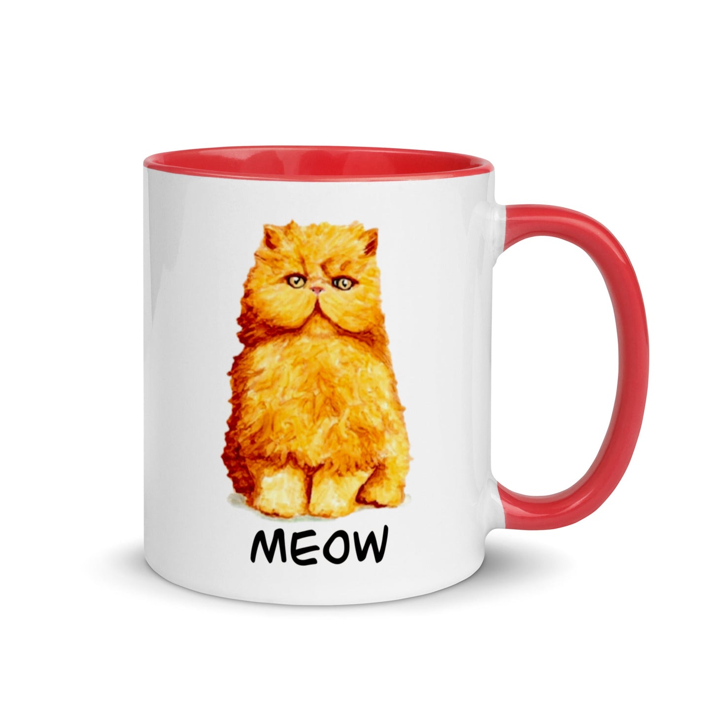 Orange Persian Cat Two-Tone Mug Mugs Indie Darling Design 