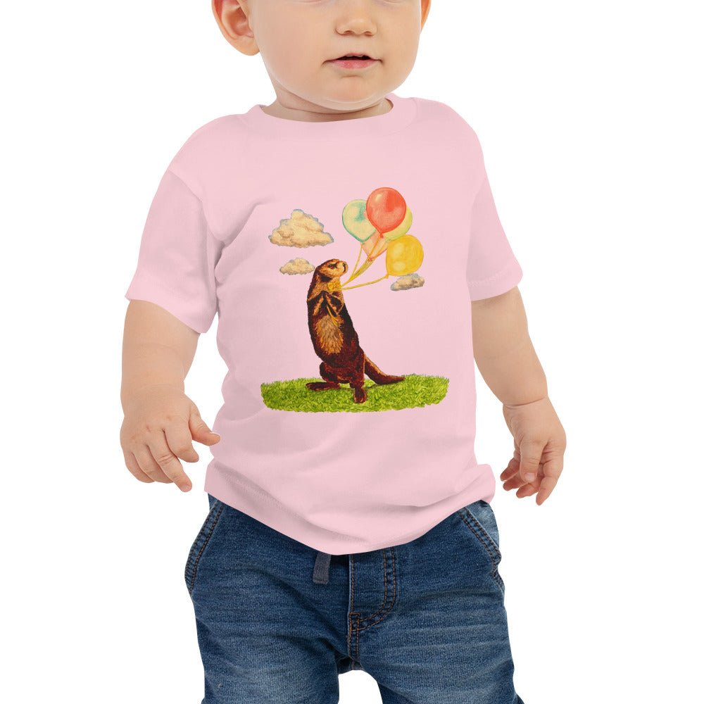 Otter and Balloons Baby Jersey Short Sleeve Tee Baby & Toddler Tops Indie Darling Design 