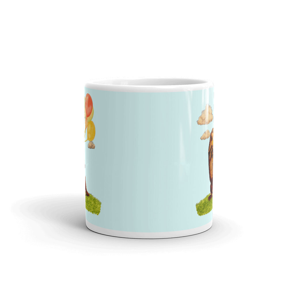 Otter and Balloons Glossy Mug Mugs Indie Darling Design 