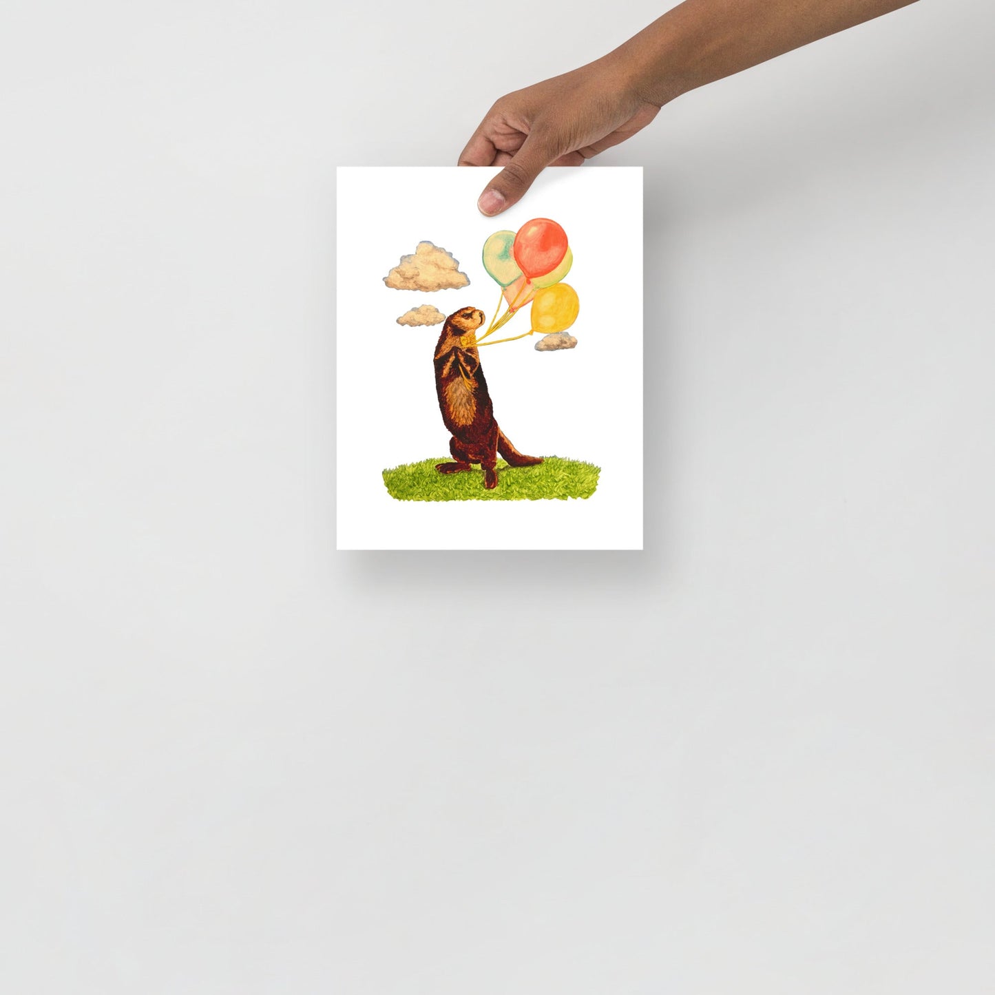 Otter and Balloons Poster Print without Frame Posters, Prints, & Visual Artwork Indie Darling Design 