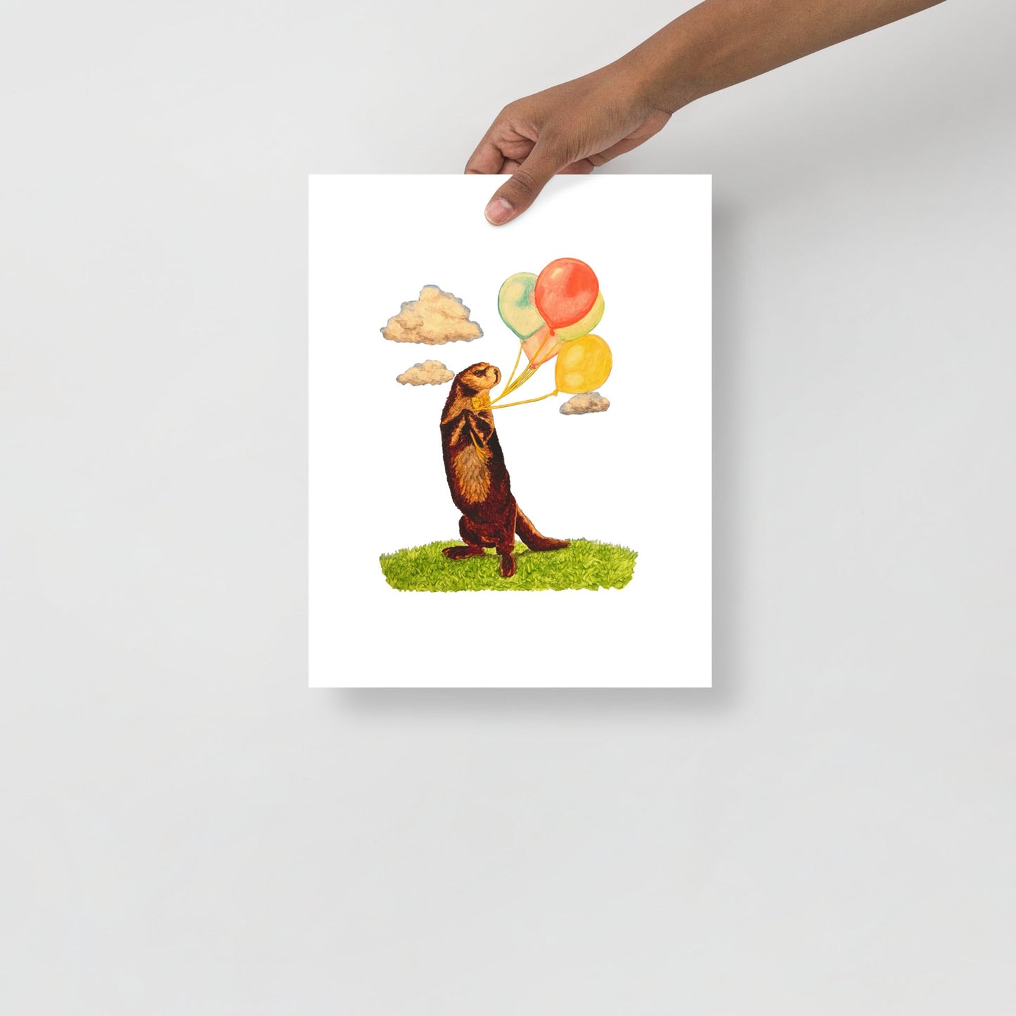 Otter and Balloons Poster Print without Frame Posters, Prints, & Visual Artwork Indie Darling Design 