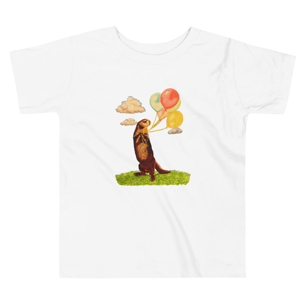 Otter and Balloons Toddler Short Sleeve Tee Baby & Toddler Tops Indie Darling Design 