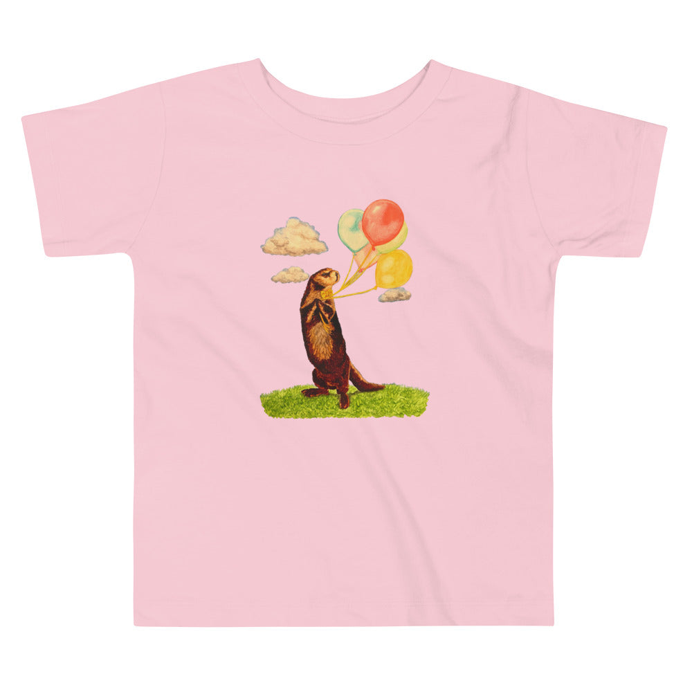 Otter and Balloons Toddler Short Sleeve Tee Baby & Toddler Tops Indie Darling Design 