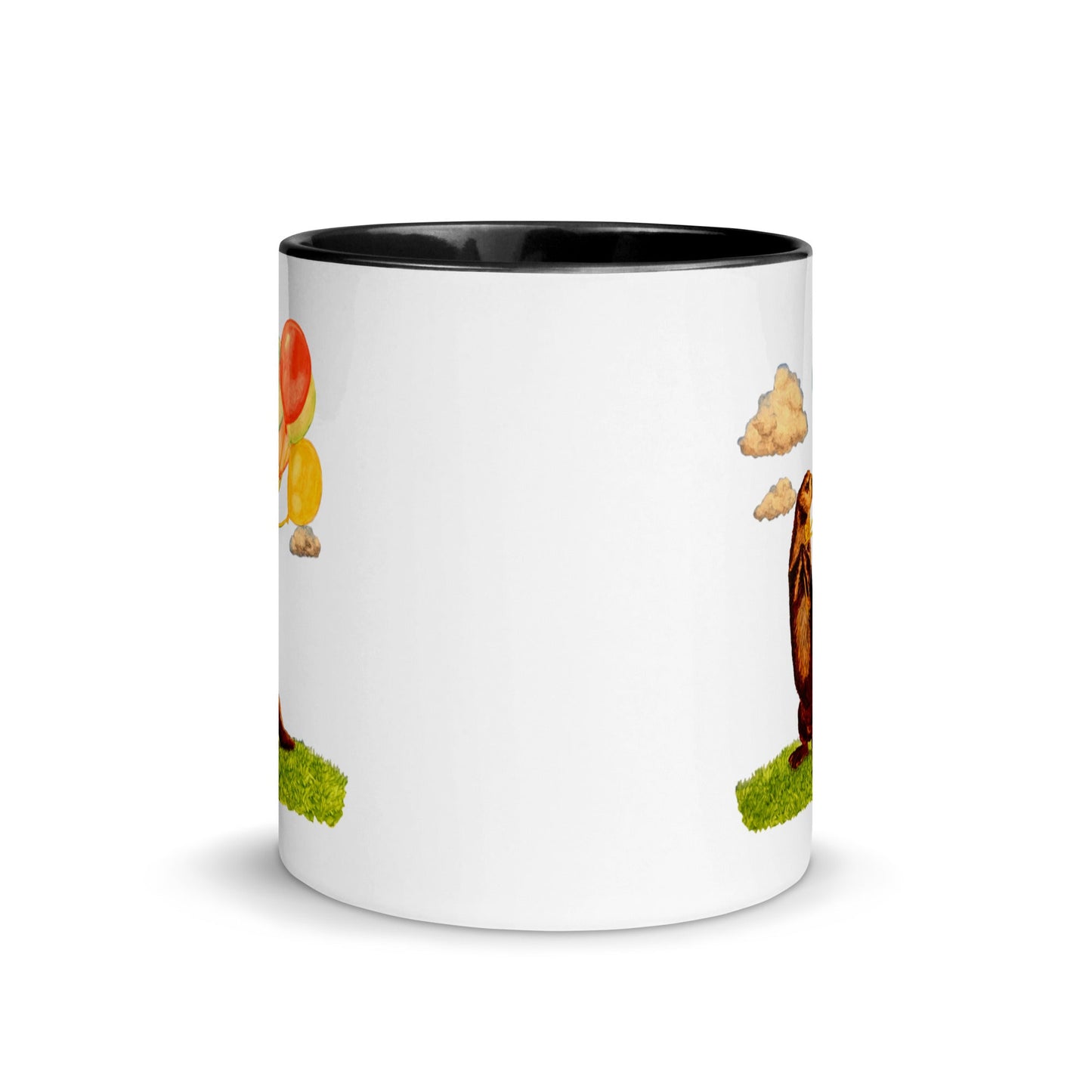 Otter and Balloons Two-Toned Mug Mugs Indie Darling Design 