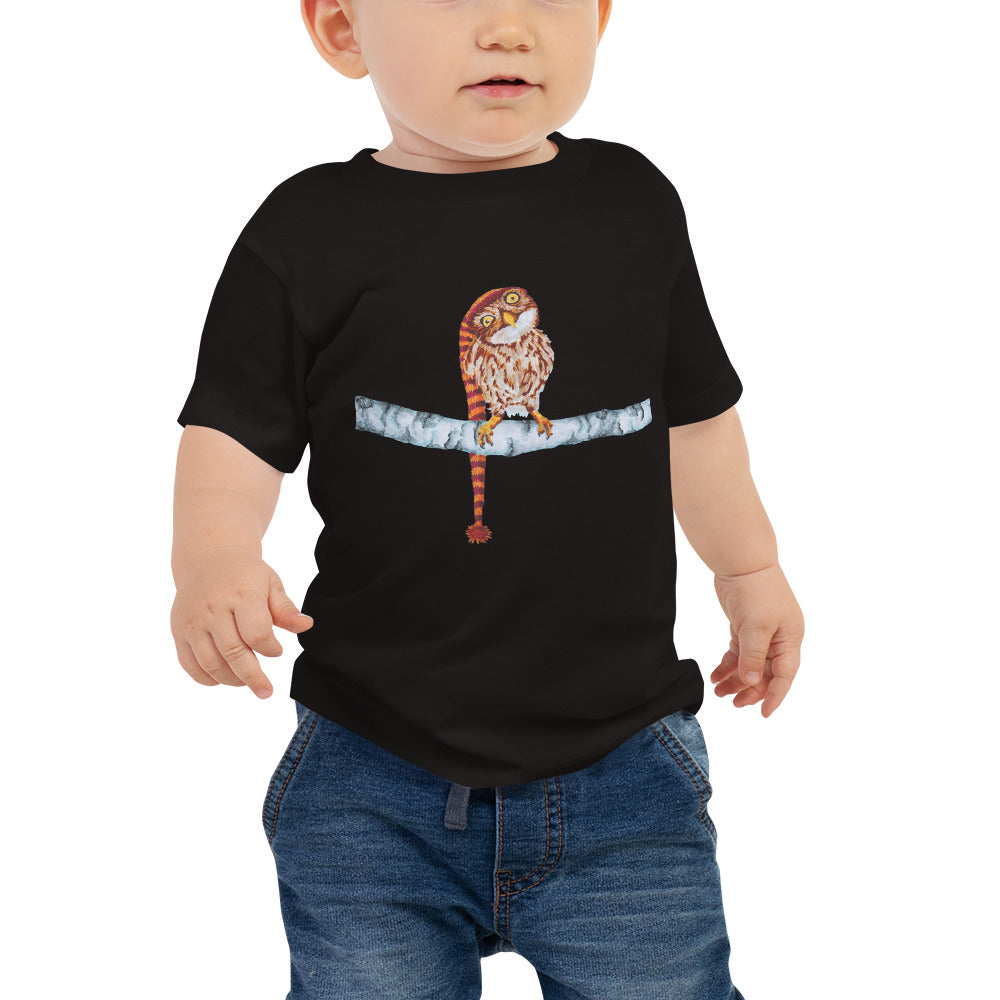 Owl in Stocking Cap Baby Jersey Short Sleeve Tee T-shirt Indie Darling Design 