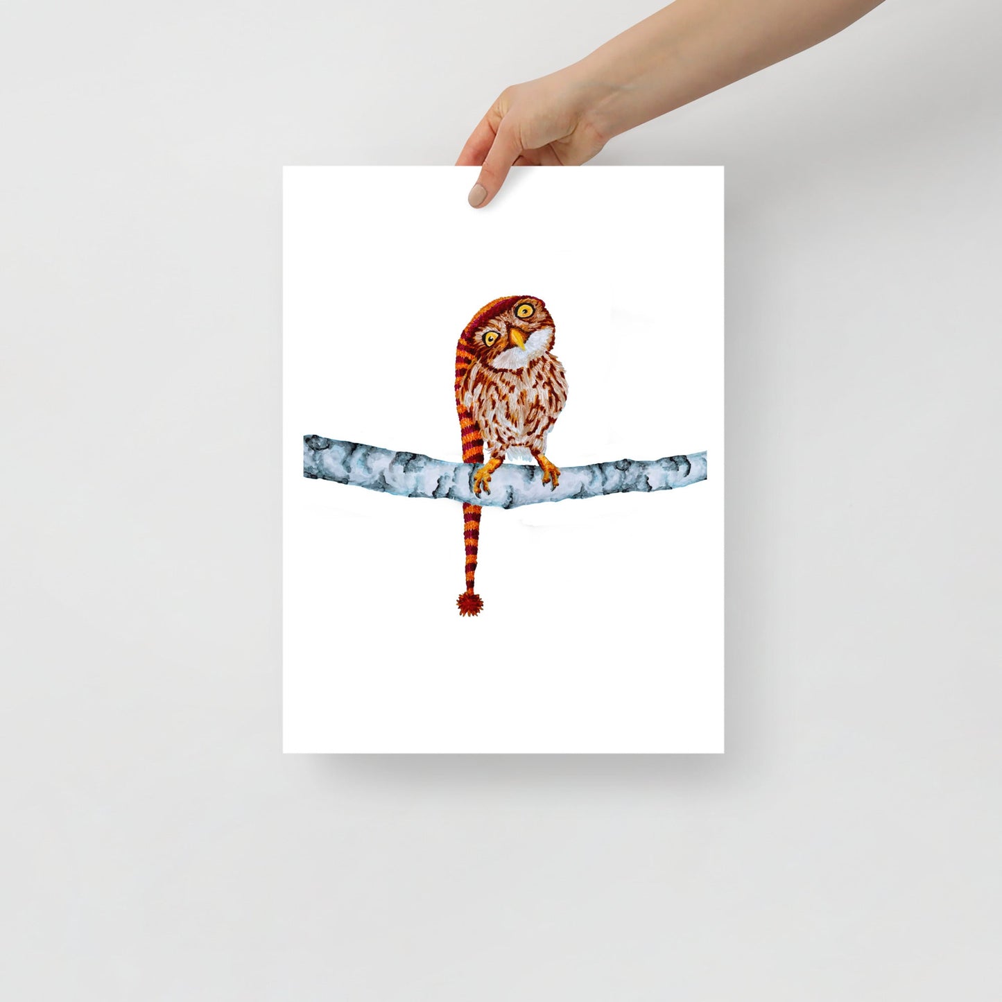 Owl in Stocking Cap Poster Print without Frame Posters, Prints, & Visual Artwork Indie Darling Design 