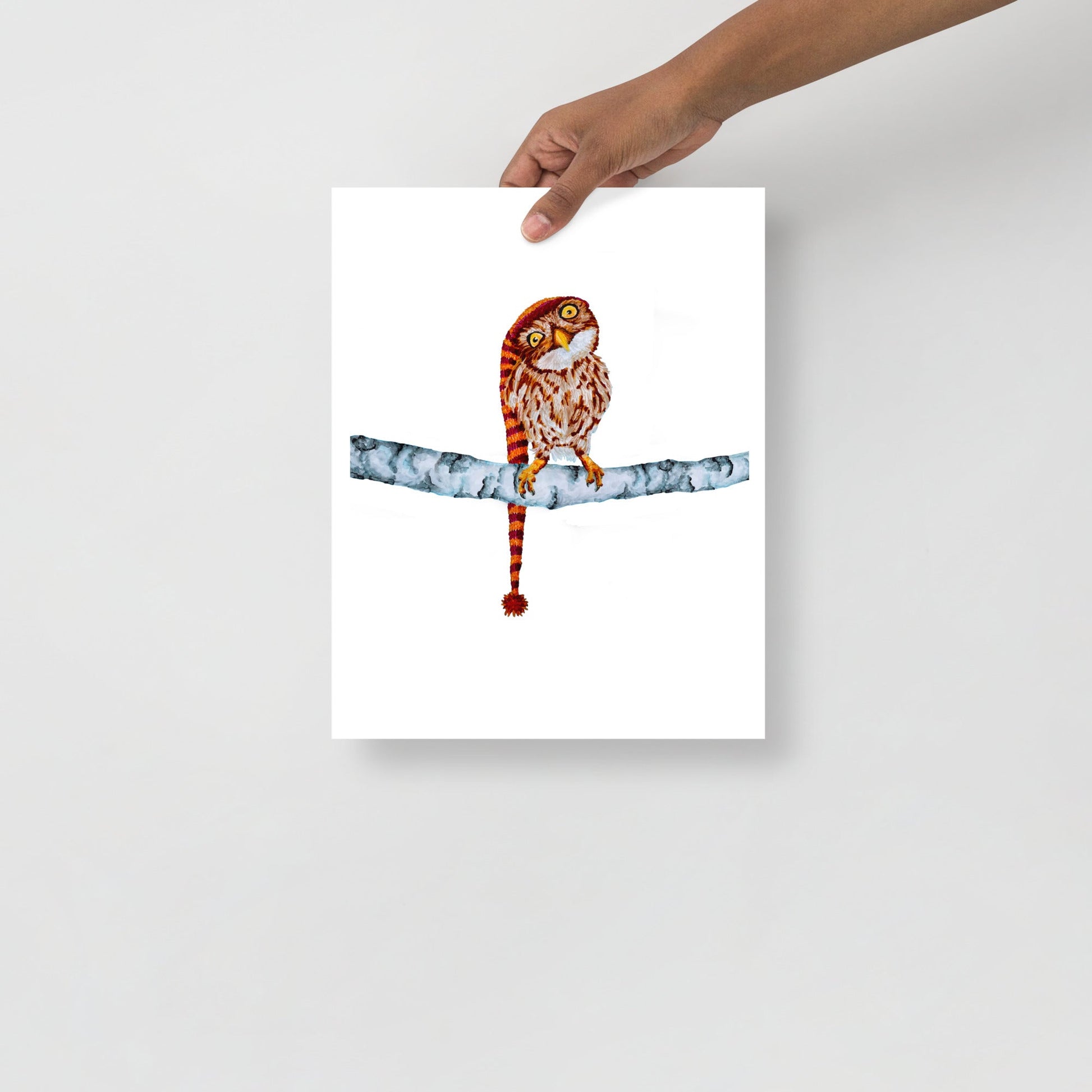 Owl in Stocking Cap Poster Print without Frame Posters, Prints, & Visual Artwork Indie Darling Design 